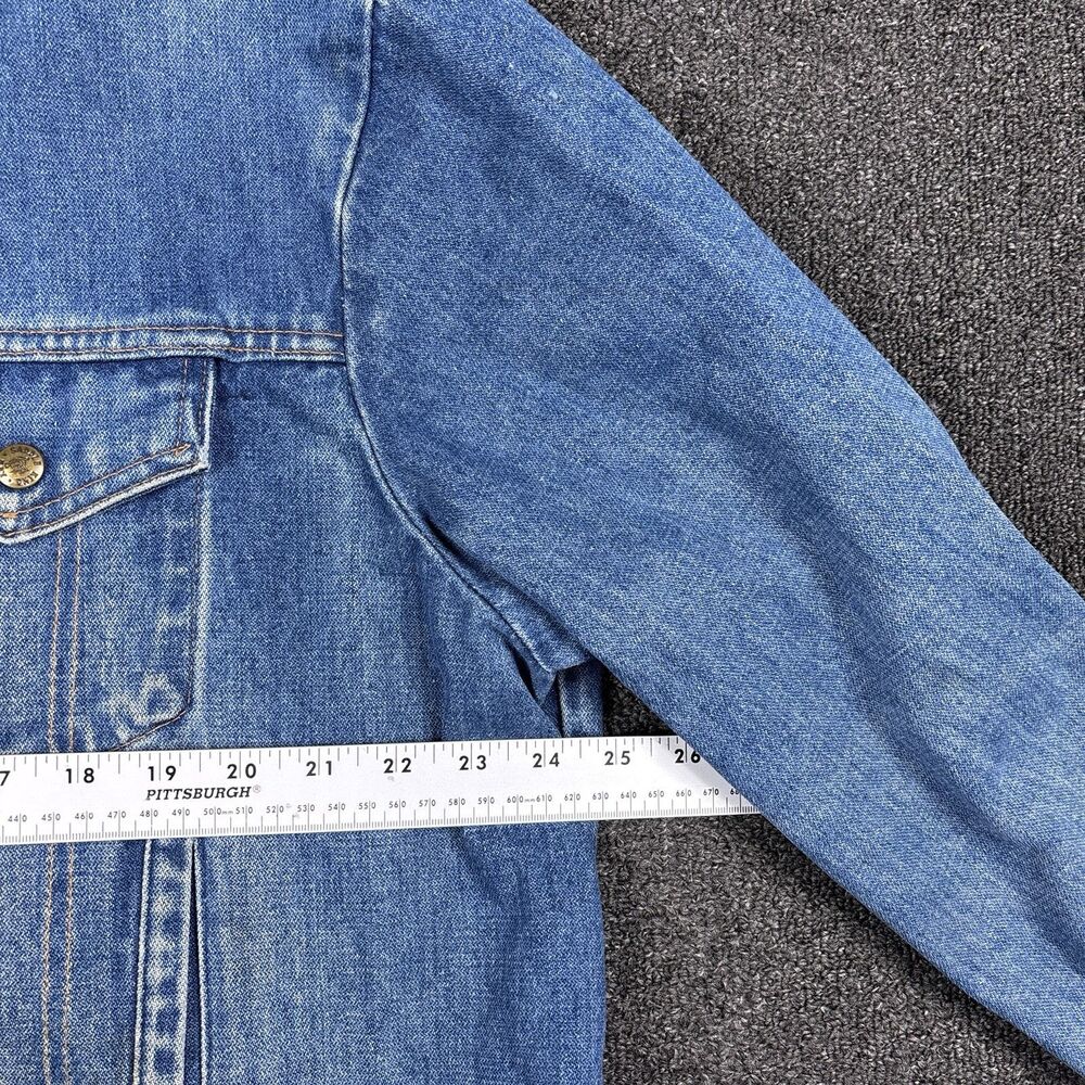 Saddle King Western Jean Jacket Denim Button Medium Wash Mens Size XL - Picture 4 of 5